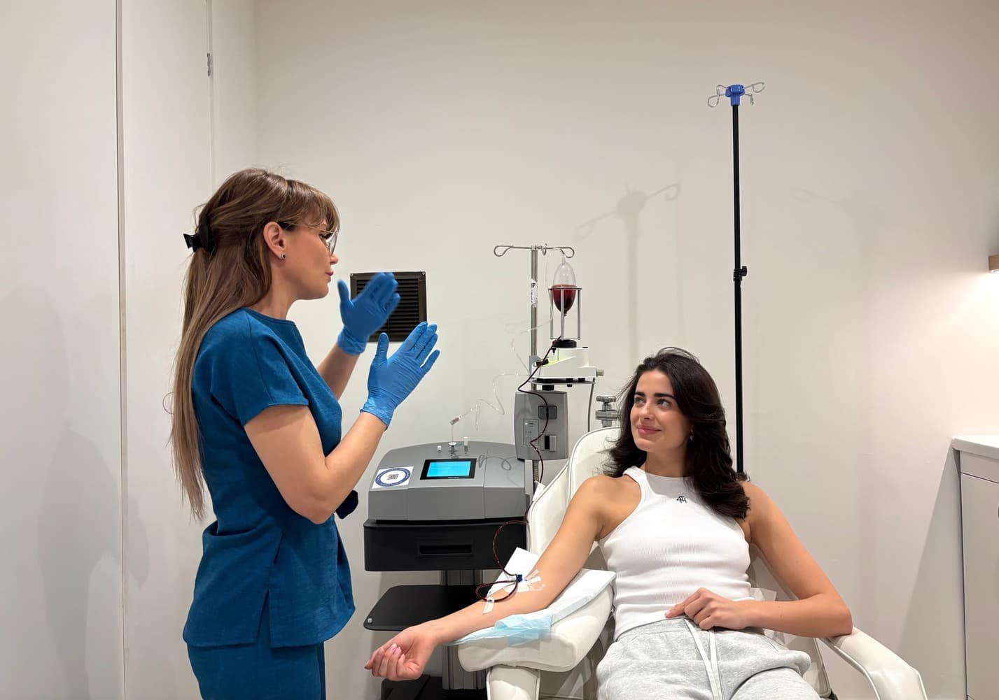 Nurse administering ozone IV therapy to a patient at IV Drip Clinic London